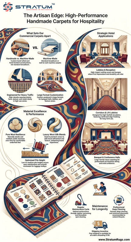 Custom-made carpets for commercial hotels