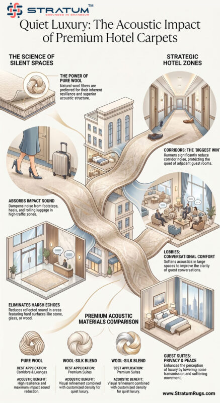 Acoustic impact of hotel carpets - Infographic